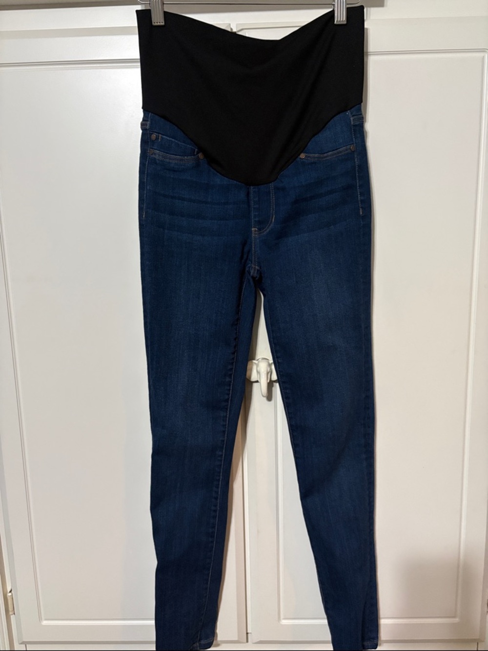 Liverpool Jeans Company Dark Blue Maternity Jeggings with Black Panel